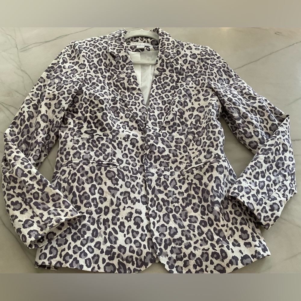 Rachel Zoe open front Blazer Leopard Print Sz M - Picture 3 of 9